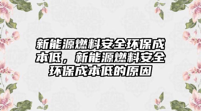 新能源燃料安全環(huán)保成本低，新能源燃料安全環(huán)保成本低的原因