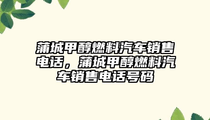 蒲城甲醇燃料汽車銷售電話，蒲城甲醇燃料汽車銷售電話號碼