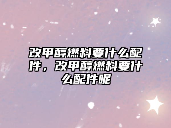 改甲醇燃料要什么配件，改甲醇燃料要什么配件呢