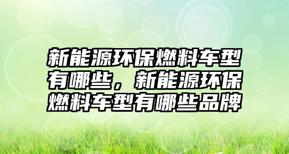 新能源環(huán)保燃料車型有哪些，新能源環(huán)保燃料車型有哪些品牌