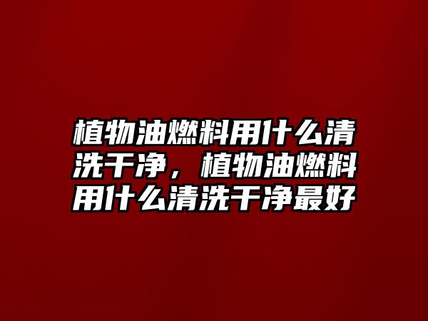 植物油燃料用什么清洗干凈，植物油燃料用什么清洗干凈最好