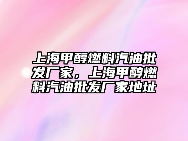 上海甲醇燃料汽油批發(fā)廠家，上海甲醇燃料汽油批發(fā)廠家地址