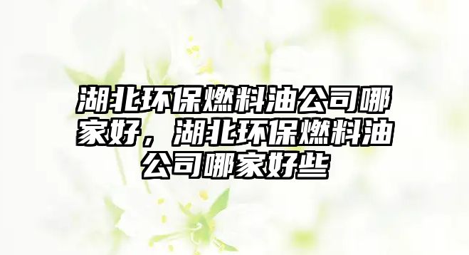 湖北環(huán)保燃料油公司哪家好，湖北環(huán)保燃料油公司哪家好些