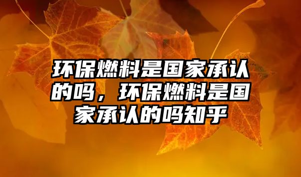 環(huán)保燃料是國家承認的嗎，環(huán)保燃料是國家承認的嗎知乎