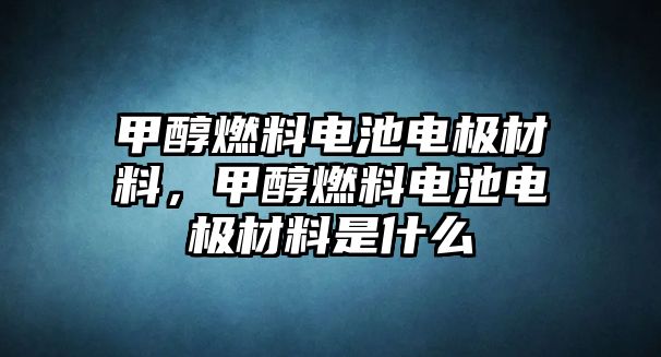 甲醇燃料電池電極材料，甲醇燃料電池電極材料是什么