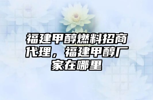 福建甲醇燃料招商代理，福建甲醇廠家在哪里