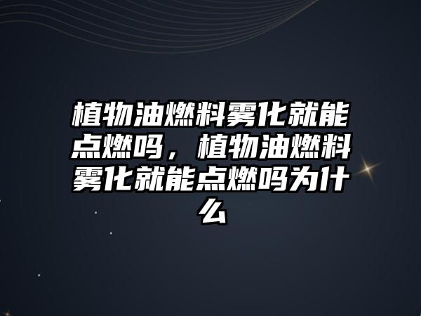 植物油燃料霧化就能點燃嗎，植物油燃料霧化就能點燃嗎為什么