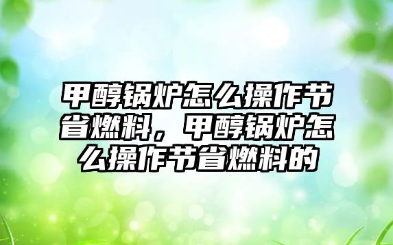 甲醇鍋爐怎么操作節(jié)省燃料，甲醇鍋爐怎么操作節(jié)省燃料的