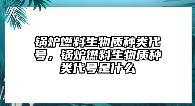 鍋爐燃料生物質(zhì)種類代號，鍋爐燃料生物質(zhì)種類代號是什么