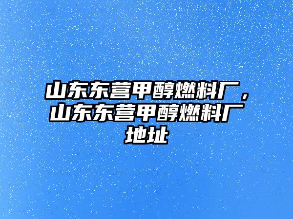 山東東營(yíng)甲醇燃料廠，山東東營(yíng)甲醇燃料廠地址