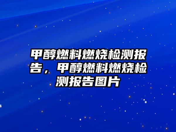 甲醇燃料燃燒檢測(cè)報(bào)告，甲醇燃料燃燒檢測(cè)報(bào)告圖片