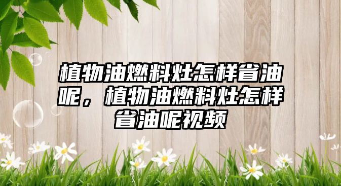 植物油燃料灶怎樣省油呢，植物油燃料灶怎樣省油呢視頻