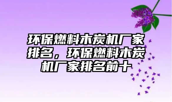 環(huán)保燃料木炭機廠家排名，環(huán)保燃料木炭機廠家排名前十