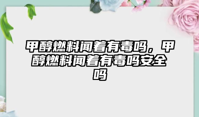 甲醇燃料聞著有毒嗎，甲醇燃料聞著有毒嗎安全嗎