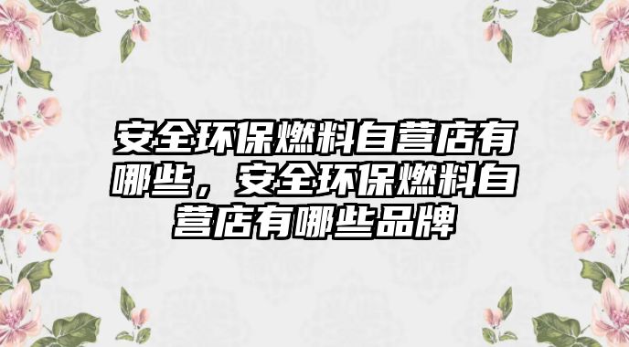 安全環(huán)保燃料自營(yíng)店有哪些，安全環(huán)保燃料自營(yíng)店有哪些品牌