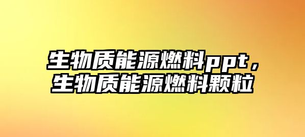 生物質(zhì)能源燃料ppt，生物質(zhì)能源燃料顆粒