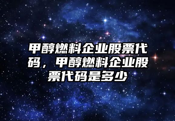 甲醇燃料企業(yè)股票代碼，甲醇燃料企業(yè)股票代碼是多少