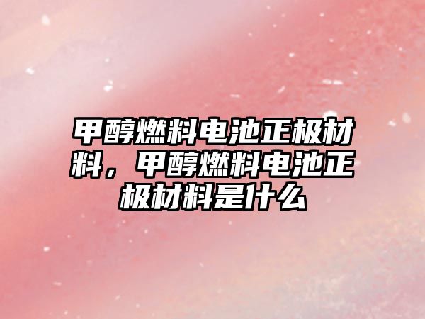 甲醇燃料電池正極材料，甲醇燃料電池正極材料是什么