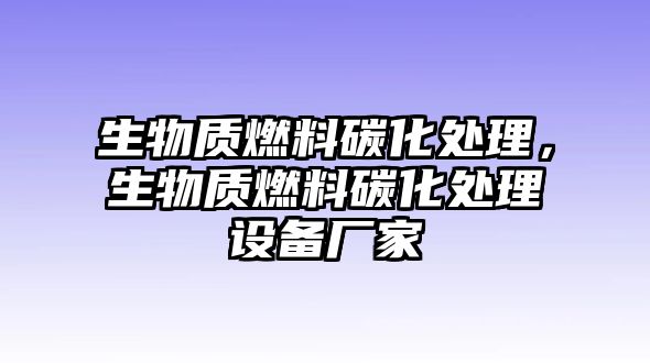 生物質燃料碳化處理，生物質燃料碳化處理設備廠家