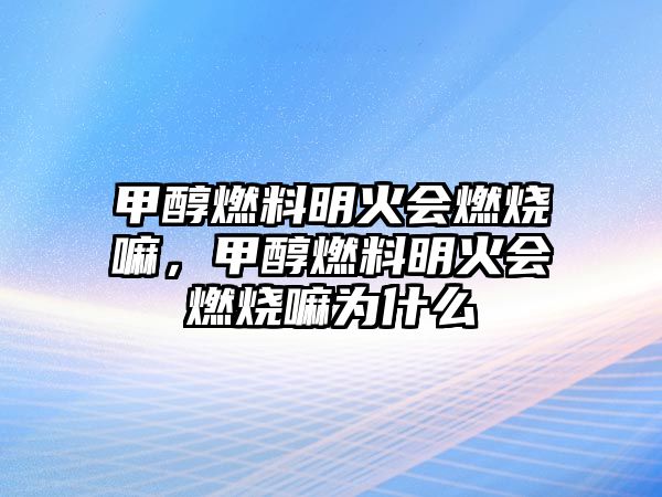 甲醇燃料明火會(huì)燃燒嘛，甲醇燃料明火會(huì)燃燒嘛為什么