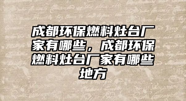 成都環(huán)保燃料灶臺廠家有哪些，成都環(huán)保燃料灶臺廠家有哪些地方