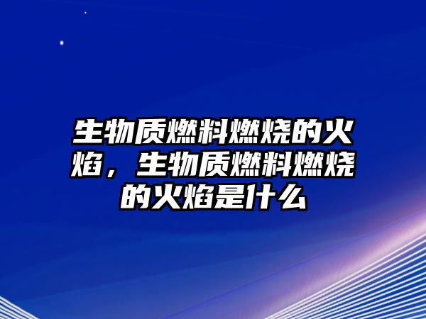 生物質(zhì)燃料燃燒的火焰，生物質(zhì)燃料燃燒的火焰是什么