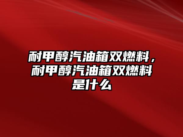 耐甲醇汽油箱雙燃料，耐甲醇汽油箱雙燃料是什么