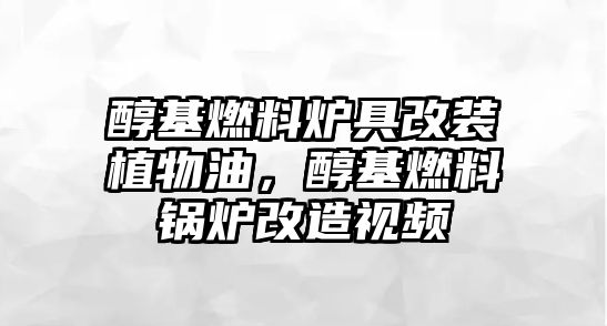 醇基燃料爐具改裝植物油，醇基燃料鍋爐改造視頻