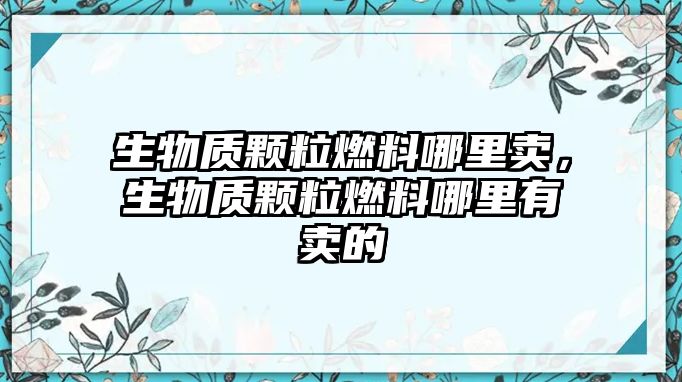 生物質顆粒燃料哪里賣，生物質顆粒燃料哪里有賣的