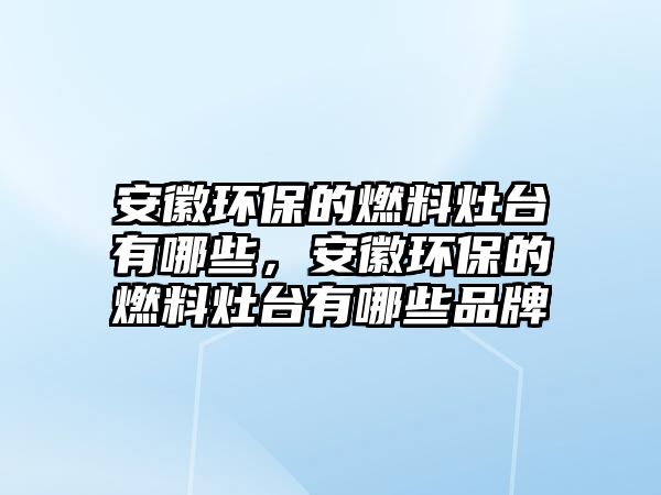 安徽環(huán)保的燃料灶臺(tái)有哪些，安徽環(huán)保的燃料灶臺(tái)有哪些品牌