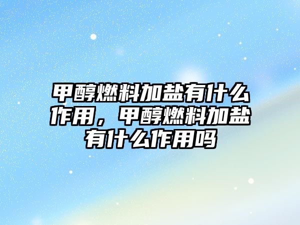 甲醇燃料加鹽有什么作用，甲醇燃料加鹽有什么作用嗎