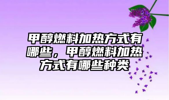 甲醇燃料加熱方式有哪些，甲醇燃料加熱方式有哪些種類