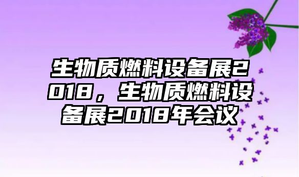 生物質(zhì)燃料設(shè)備展2018，生物質(zhì)燃料設(shè)備展2018年會(huì)議