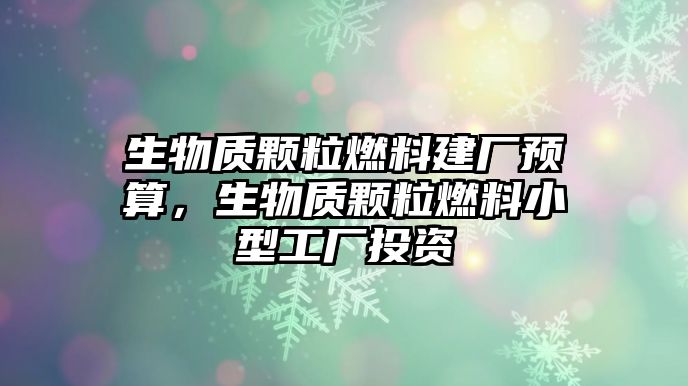 生物質(zhì)顆粒燃料建廠預(yù)算，生物質(zhì)顆粒燃料小型工廠投資