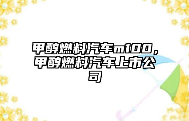 甲醇燃料汽車m100，甲醇燃料汽車上市公司