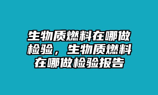 生物質(zhì)燃料在哪做檢驗(yàn)，生物質(zhì)燃料在哪做檢驗(yàn)報(bào)告