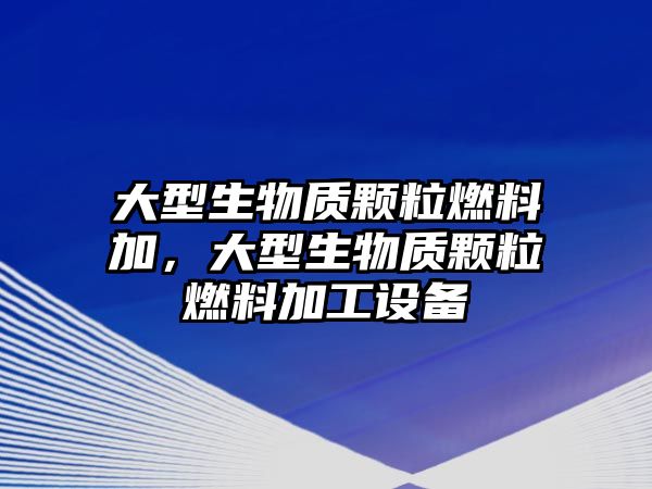 大型生物質(zhì)顆粒燃料加，大型生物質(zhì)顆粒燃料加工設(shè)備