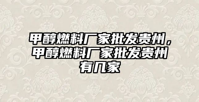 甲醇燃料廠家批發(fā)貴州，甲醇燃料廠家批發(fā)貴州有幾家