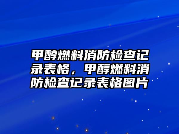 甲醇燃料消防檢查記錄表格，甲醇燃料消防檢查記錄表格圖片