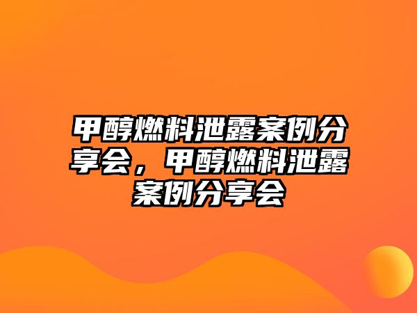 甲醇燃料泄露案例分享會(huì)，甲醇燃料泄露案例分享會(huì)