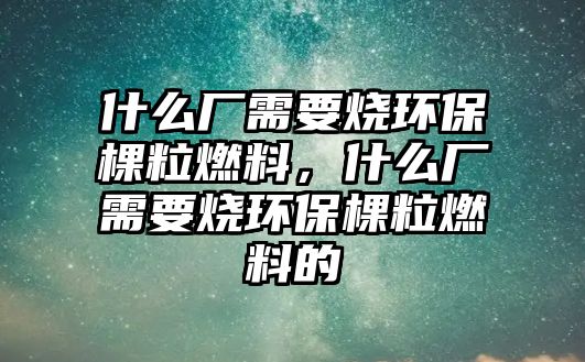 什么廠需要燒環(huán)?？昧Ｈ剂?，什么廠需要燒環(huán)保棵粒燃料的