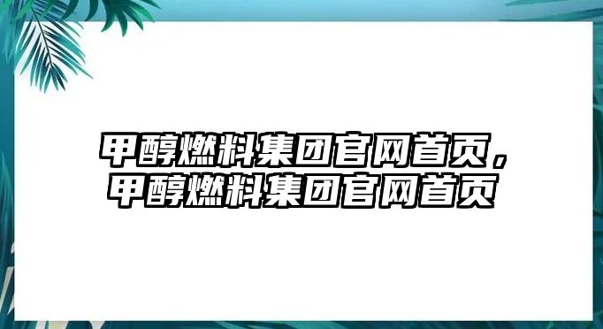 甲醇燃料集團官網(wǎng)首頁，甲醇燃料集團官網(wǎng)首頁