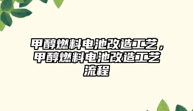 甲醇燃料電池改造工藝，甲醇燃料電池改造工藝流程