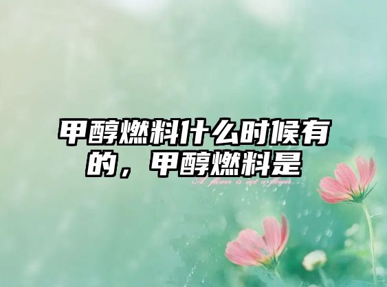 甲醇燃料什么時(shí)候有的，甲醇燃料是