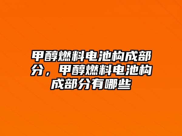 甲醇燃料電池構成部分，甲醇燃料電池構成部分有哪些