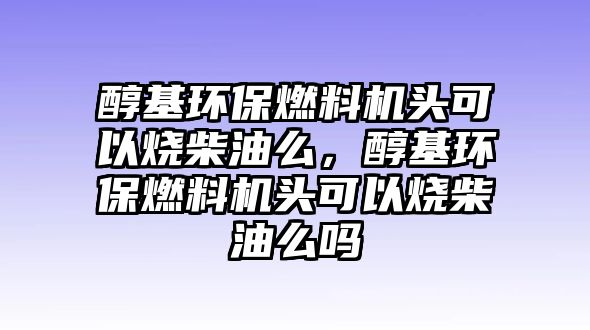 醇基環(huán)保燃料機(jī)頭可以燒柴油么，醇基環(huán)保燃料機(jī)頭可以燒柴油么嗎