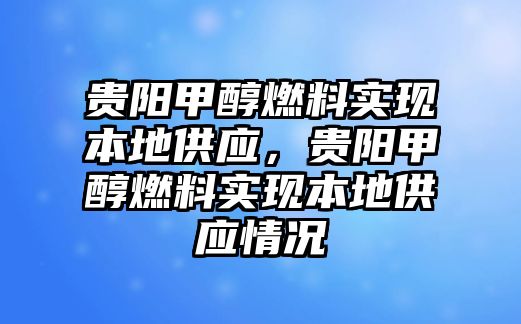 貴陽甲醇燃料實現(xiàn)本地供應(yīng)，貴陽甲醇燃料實現(xiàn)本地供應(yīng)情況