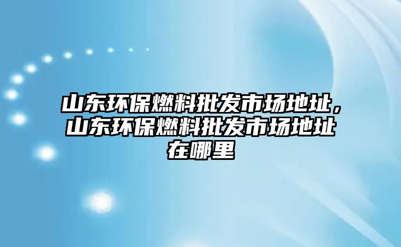 山東環(huán)保燃料批發(fā)市場(chǎng)地址，山東環(huán)保燃料批發(fā)市場(chǎng)地址在哪里