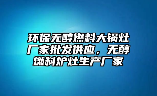 環(huán)保無(wú)醇燃料大鍋灶廠家批發(fā)供應(yīng)，無(wú)醇燃料爐灶生產(chǎn)廠家