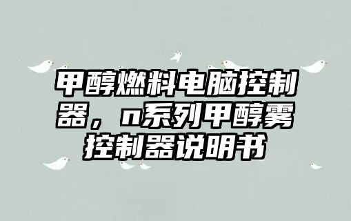 甲醇燃料電腦控制器，n系列甲醇霧控制器說明書